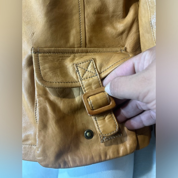 Vintage Banana Republic Camel leather utility moto jacket - Picture 5 of 14